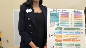 lady with poster