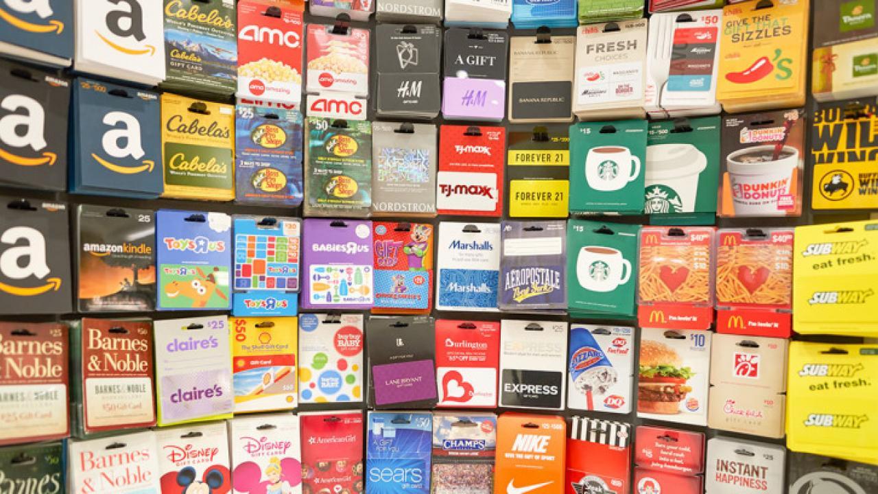 Illustrative image of gift cards.