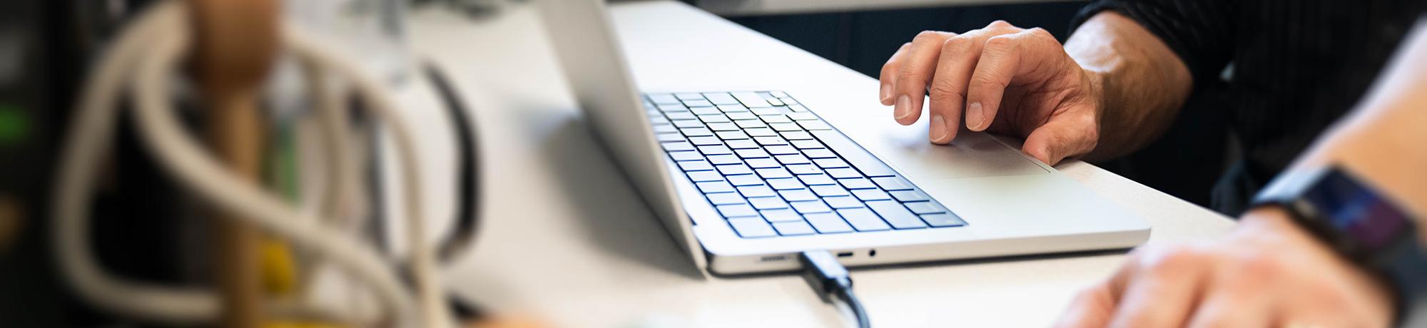 person working on laptop