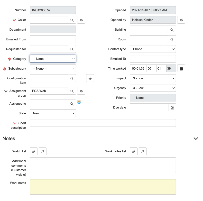 servicenow interface