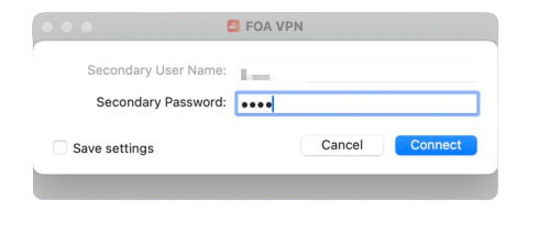 Mac OS Ivanti VPN secondary password